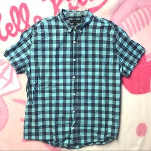 Aeropostale Designed in NYC Teal Black Plaid XL